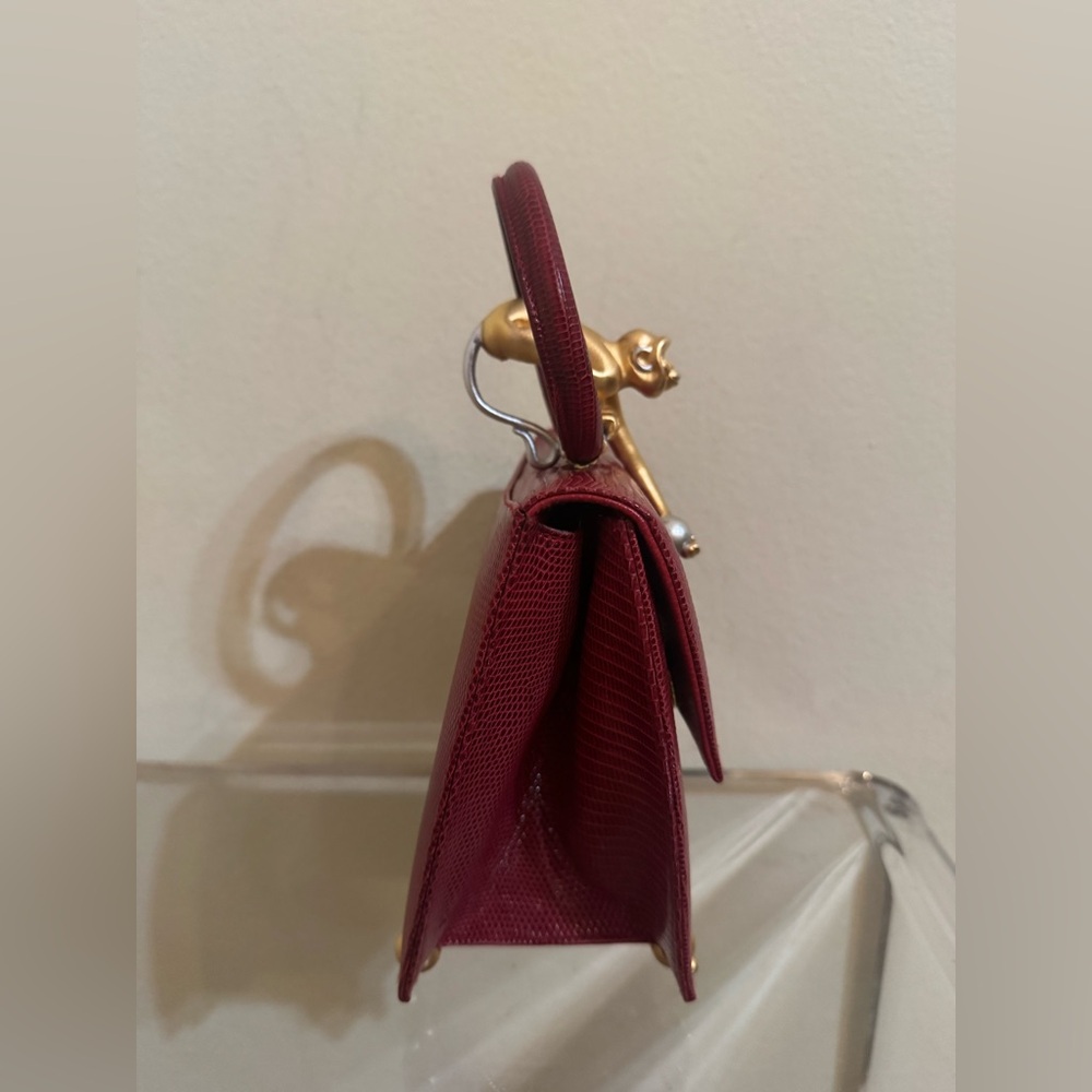 Lee Wolfe Monkey Purse Bag Lizard Red - Picture 4 of 11